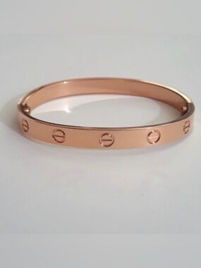Clip On Generic Screw Bangle Bracelet in Rose Gold